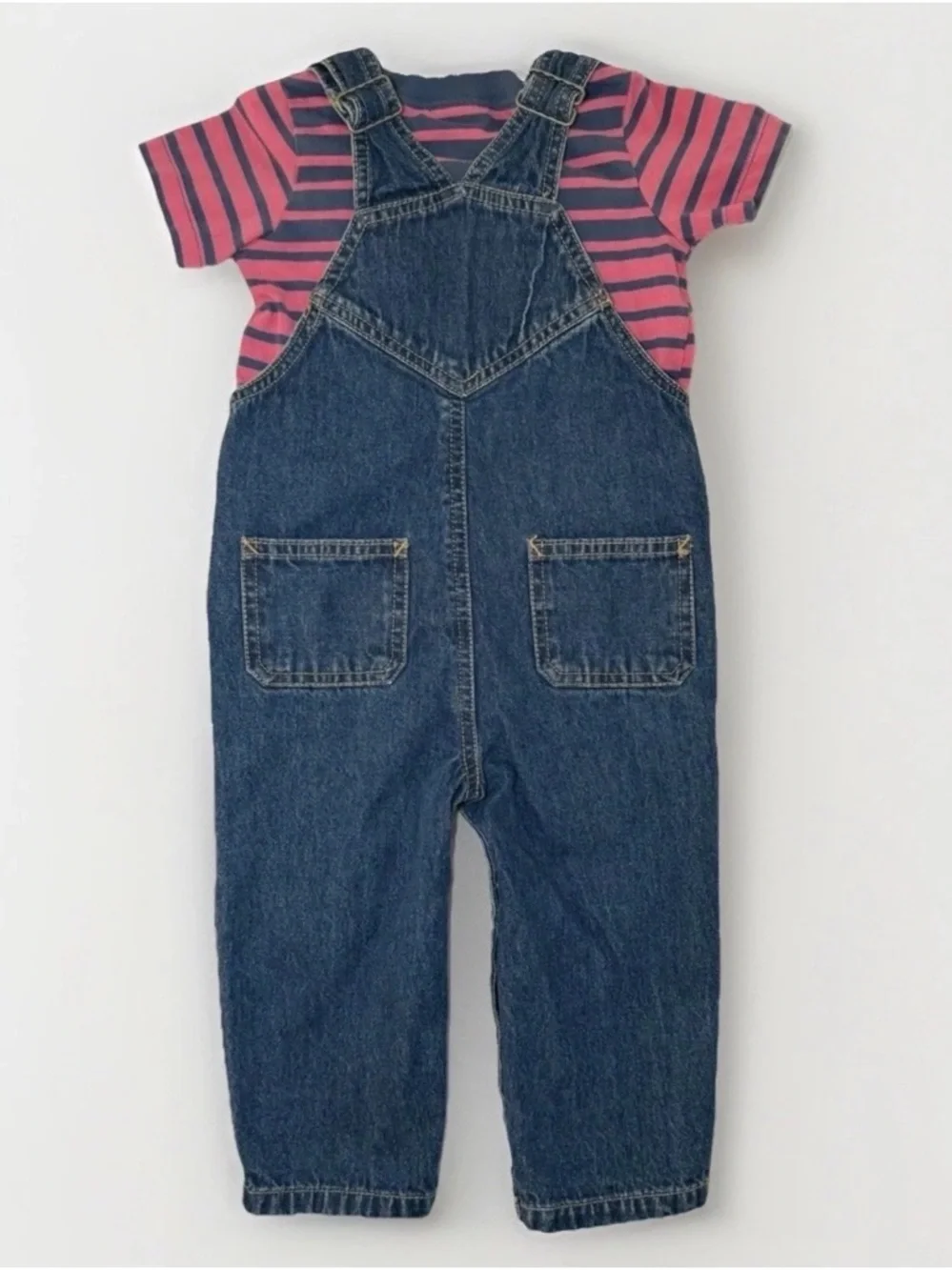 Carter's Boy Overalls Bib Pants US Size 18M Toddler Blue Denim Jean Snap Up